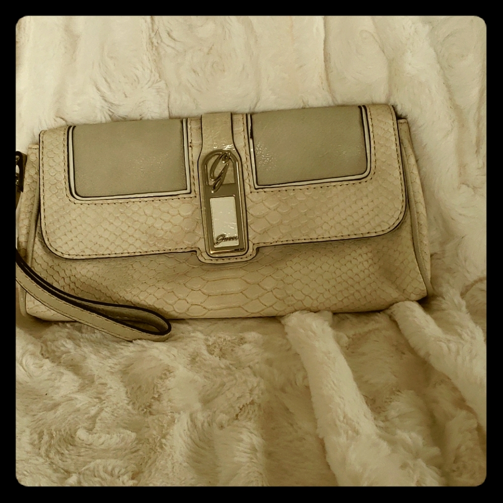 Guess Snakeskin Print Wristlet